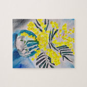 イエローワトル先住民オーストラリア花芸術 ジグソーパズル (横)