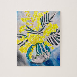 イエローワトル先住民オーストラリア花芸術 ジグソーパズル