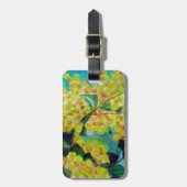 イエローワトル先住民オーストラリア花芸術 ラゲッジタグ (正面縦)