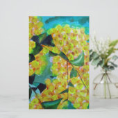 イエローワトル先住民オーストラリア花芸術 便箋 (スタンド正面)