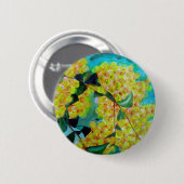 イエローワトル先住民オーストラリア花芸術 缶バッジ (正面&裏面)