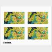 イエローワトル先住民オーストラリア花芸術 長方形シール (シート)