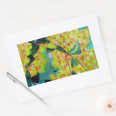 イエローワトル先住民オーストラリア花芸術 長方形シール (封筒)