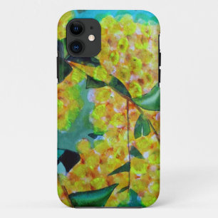 イエローワトル先住民オーストラリア花芸術 iPhone 11 ケース