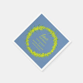 イエローワトル春の花アート結婚のナプキン スタンダードカクテルナプキン (角)