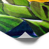 イエローワルトフラワーズオリジナル水彩花アート ポスター (角)