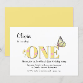 イエローワンの1歳誕生日パーティー 招待状