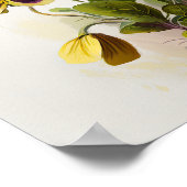 イエローヴィオラズフラワーアートプリントポスター ポスター (角)