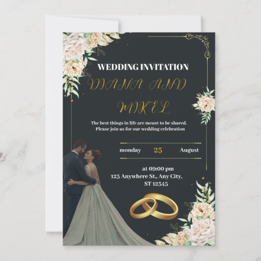 イエローヴィンテージウェディング招待状 シーズンカード (正面)