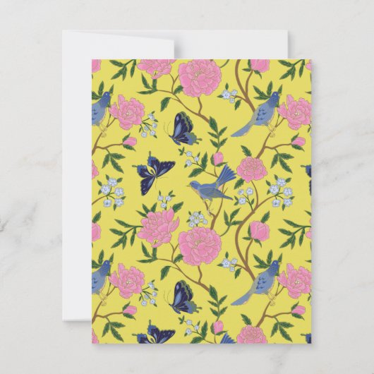 イエローヴィンテージガーデンパーソナル文房具 ノートカード (裏面)