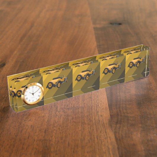 イエローヴィンテージコンバーチブルカー、ネームプレート デスクネームプレート (側面)