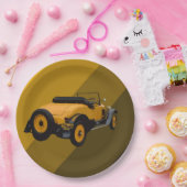 イエローヴィンテージコンバーチブルカー、紙プレート ペーパープレート (パーティー)