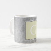 イエローヴィンテージダマスクモノグラムマグ コーヒーマグカップ (正面左)