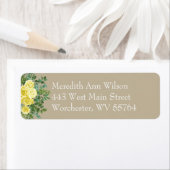 イエローヴィンテージバラエレガントな結婚式 ラベル (インサイチュ)