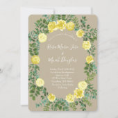 イエローヴィンテージバラエレガントな結婚式 招待状 (正面)