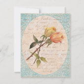 イエローヴィンテージバラガーデンバースデーパーティー 招待状 (正面)