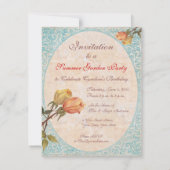 イエローヴィンテージバラガーデンバースデーパーティー 招待状 (裏面)