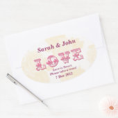 イエローヴィンテージバラキャンディビュッフェステッカー 楕円形シール (封筒)