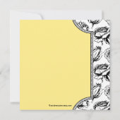 イエローヴィンテージバラブライダルシャワー招待 招待状 (裏面)