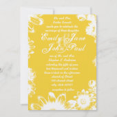 イエローヴィンテージフラワーウェディング 招待状 (正面)