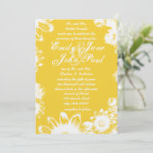 イエローヴィンテージフラワーウェディング 招待状 (スタンド正面)