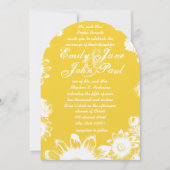 イエローヴィンテージフラワーウェディング 招待状 (正面)