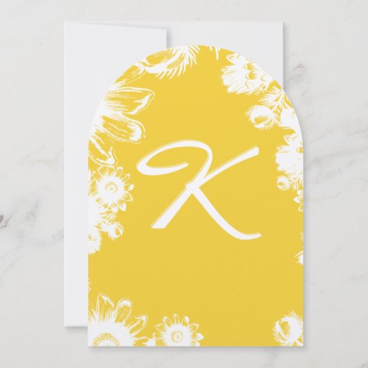 イエローヴィンテージフラワーウェディング 招待状 (裏面)