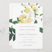 イエローヴィンテージフラワーフラワーズ結婚式招待状 招待状 (正面/裏面)