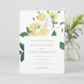 イエローヴィンテージフラワーフラワーズ結婚式招待状 招待状 (スタンド正面)