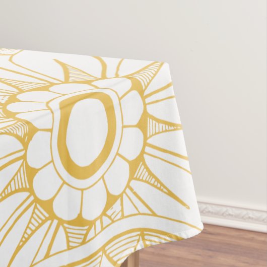 イエローヴィンテージフローラメダリオンパターン テーブルクロス (インサイチュ)