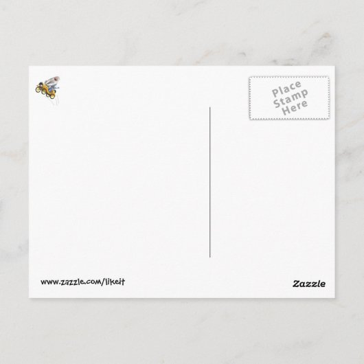 イエローヴィンテージモンスターカー ポストカード (裏面)