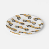 イエローヴィンテージレースカー誕生日紙プレート ペーパープレート (アングル)