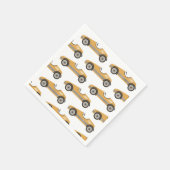 イエローヴィンテージレースカー誕生日 スタンダードカクテルナプキン (角)