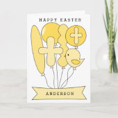 イエロー宗教的ハッピーイースター シーズンカード (正面)