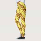 イエロー州フェアコーンドッグコーンドッグマスタードホットドッグ レギンス (左)