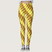 イエロー州フェアコーンドッグコーンドッグマスタードホットドッグ レギンス (正面)