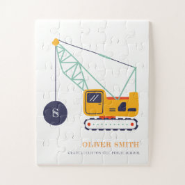 イエロー建築クレーン車モノグラムボーイズ ジグソーパズル
