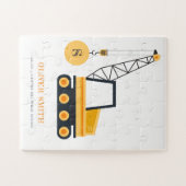 イエロー建築クレーン車モノグラムボーイズ ジグソーパズル (横)