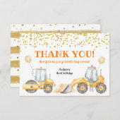 イエロー建築誕生日サンキューカード サンキューカード (正面/裏面)