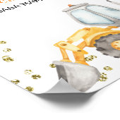 イエロー建築誕生日第1誕生日標識 ポスター (角)