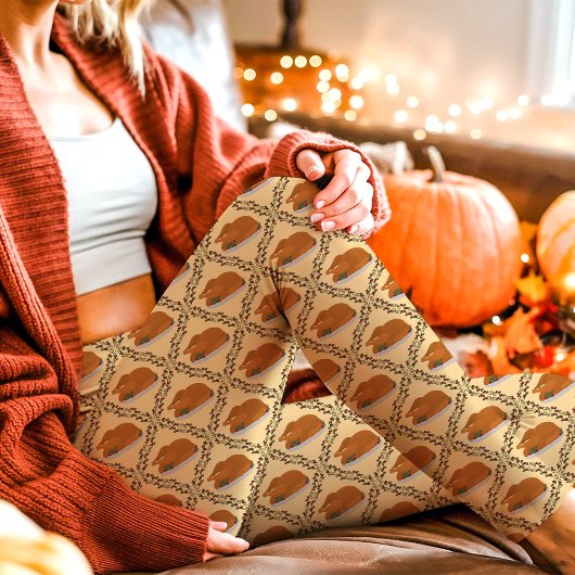 イエロー感謝祭トルコ休日パターン レギンス