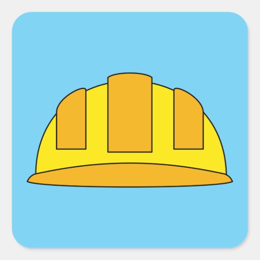 イエロー懸命ハットマンガ スクエアシール (正面)