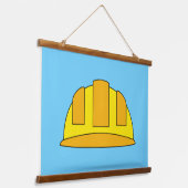イエロー懸命ハットマンガ 吊り下げ型タペストリー (傾斜あり)
