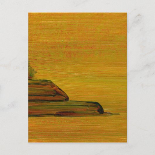 イエロー抽象芸術アートポストカード ポストカード (正面)