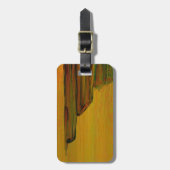 イエロー抽象芸術アートラゲージタグ ラゲッジタグ (正面縦)