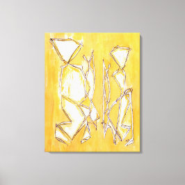 イエロー抽象芸術ア絵画ートカップルby MC Belkadi キャンバスプリント