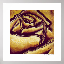 イエロー抽象芸術バラフラワーシック装飾ポスター ポスター