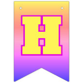 イエロー文字ハッピーバースデー |編集可能 バンティングフラッグ (第1の旗)