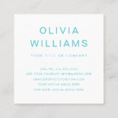 イエロー日が差すことアクアブルードットトレンディー新鮮な写真 スクエア名刺 (裏面)