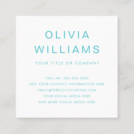 イエロー日が差すことアクアブルードットトレンディー新鮮な写真 スクエア名刺 (裏面)